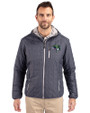 Gwinnett Stripers Cutter & Buck Rainier Recycled Insulated Puffer Mens Full Zip Hooded Jacket Anthracite Melange Front