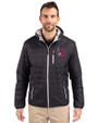 Buffalo Bisons Cutter & Buck Rainier Recycled Insulated Puffer Mens Full Zip Hooded Jacket Black Front