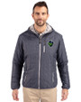 Hillsboro Hops Cutter & Buck Rainier Primaloft Eco Mens Full Zip Hooded Jacket Anthracite Melange Front