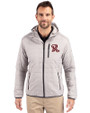Frisco RoughRiders Cutter & Buck Rainier Primaloft Eco Mens Full Zip Hooded Jacket Polished Medium Gray Front
