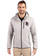 Round Rock Express Cutter & Buck Rainier Primaloft Eco Mens Full Zip Hooded Jacket Polished Medium Gray Front