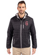 Greenville Drive Cutter & Buck Rainier Primaloft Eco Mens Full Zip Hooded Jacket Black Front