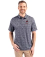 Georgia Bulldogs Alumni Cutter & Buck Pike Constellation Print Stretch Mens Polo Black Front