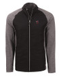 Georgia Bulldogs Alumni Cutter & Buck Adapt Eco Knit Hybrid Recycled Mens Full Zip Jacket Black Heather/Black Mannequin