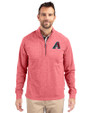 Arizona Diamondbacks Cutter & Buck Adapt Eco Knit Heather Mens Big & Tall Quarter Zip Pullover Cardinal Red Heather Front