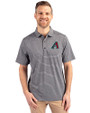 Arizona Diamondbacks Cutter & Buck Forge Eco Heather Stripe Stretch Recycled Mens Big & Tall Polo Black Heather Front