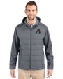 Arizona Diamondbacks Cutter & Buck Evoke Hybrid Eco Softshell Recycled Full Zip Mens Big & Tall Hooded Jacket Elemental Grey Front