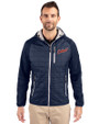 Detroit Tigers Cooperstown Cutter & Buck Rainier Primaloft Mens Eco Full Zip Hybrid Jacket Dark Navy Front
