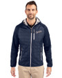 San Diego Padres Cooperstown Cutter & Buck Rainier Primaloft Mens Eco Full Zip Hybrid Jacket Dark Navy Front
