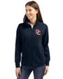Washington Nationals Cooperstown Cutter & Buck Roam Epic Versatility Full Zip Recycled Womens Jacket Navy Blue Front