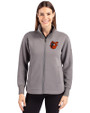 Baltimore Orioles Cooperstown Cutter & Buck Roam Epic Versatility Full Zip Recycled Womens Jacket Elemental Grey Front