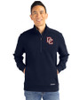 Washington Nationals Cooperstown Cutter & Buck Roam Epic Versatility Recycled Quarter Zip Mens Pullover Navy Blue Front