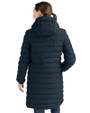 Cleveland Indians Cooperstown Cutter & Buck Mission Ridge Repreve Eco Insulated Womens Long Puffer Jacket Navy Blue Back