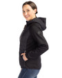 Miami Marlins Cooperstown Cutter & Buck Rainier Primaloft Womens Eco Full Zip Hybrid Jacket Black Side