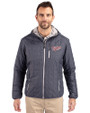 Minnesota Twins Cooperstown Cutter & Buck Rainier Primaloft Eco Mens Full Zip Hooded Jacket Anthracite Melange Front