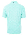 Mannequin back  view of a Fresh Mint Cutter & Buck Virtue Eco Pique Botanical Print Recycled Mens Polo