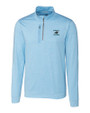 Carolina Panthers Historic Cutter & Buck Stealth Heathered Quarter Zip Mens Pullover Atlas Light Blue Mannequin