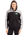 North Dakota Cutter & Buck Charter Eco Recycled Womens Anorak Jacket Black/Polished Front