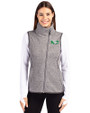 North Dakota Cutter & Buck Mainsail Sweater Knit Womens Asymmetrical Vest Polished Heather Front