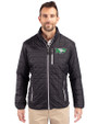 North Dakota Cutter & Buck Rainier PrimaLoft® Mens Eco Insulated Full Zip Puffer Jacket Black Front