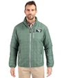 North Dakota Cutter & Buck Rainier PrimaLoft® Mens Eco Insulated Full Zip Puffer Jacket Hunter Melange Front