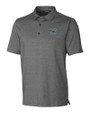 Carolina Panthers Historic Cutter & Buck Forge Heathered Stretch Mens Polo Charcoal Heather Mannequin