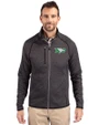 North Dakota Cutter & Buck Mainsail Sweater-Knit Mens Big and Tall Full Zip Jacket Charcoal Heather Front