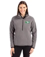 North Dakota Cutter & Buck Cascade Eco Fleece Womens Pullover Jacket Elemental Grey/Black Front