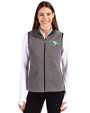 North Dakota Cutter & Buck Cascade Eco Fleece Womens Vest Elemental Grey/Black Front