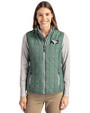 North Dakota Cutter & Buck Rainier PrimaLoft® Womens Eco Insulated Full Zip Puffer Vest Hunter Melange Front