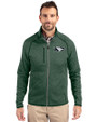 North Dakota Cutter & Buck Mainsail Sweater-Knit Mens Full Zip Jacket Hunter Heather Front
