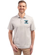 Carolina Panthers Historic Cutter & Buck Virtue Eco Pique Stripe Recycled Mens Big and Tall Polo Polished Medium Gray Front