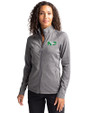 North Dakota Cutter & Buck Adapt Eco Knit Heather Recycled Womens Full Zip Black Heather Front