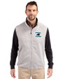Carolina Panthers Historic Cutter & Buck Charter Eco Full-Zip Mens Big & Tall Vest Polished Medium Gray Front