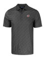 Umass Minutemen Cutter & Buck Pike Eco Pebble Print Stretch Recycled Mens Polo Black Mannequin