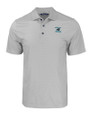 Carolina Panthers Historic Cutter & Buck Pike Eco Tonal Geo Print Stretch Recycled Mens Big & Tall Polo Elemental Grey Mannequin