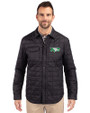 North Dakota Cutter & Buck Rainier PrimaLoft® Mens Big and Tall Eco Insulated Quilted Shirt Jacket Black Front