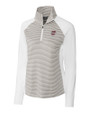 Umass Minutemen Cutter & Buck Forge Tonal Stripe Stretch Half Zip Womens Top White/Polished Mannequin