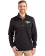 North Dakota Cutter & Buck Traverse Stretch Eco Quarter Zip Mens Pullover Black Front