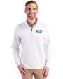 North Dakota Cutter & Buck Traverse Stretch Eco Quarter Zip Mens Pullover White Front