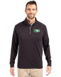 North Dakota Cutter & Buck Adapt Eco Knit Stretch Recycled Mens Big and Tall Quarter Zip Pullover Black Front