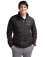 Carolina Panthers Historic Cutter & Buck Charter Eco Knit Recycled Big & Tall Full-Zip Jacket Black Front