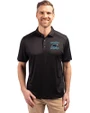 Carolina Panthers Historic Cutter & Buck Forge Eco Stretch Recycled Mens Polo Black Front