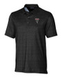 Atlanta Falcons Historic - Cutter & Buck Pike Micro Floral Print Stretch Mens Polo Black Mannequin