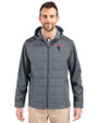 Atlanta Falcons Historic - Cutter & Buck Evoke Recycled HoneycombFleece Mens Big & Tall Hybrid Full Zip Jacket Elemental Grey Front