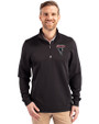 Atlanta Falcons Historic - Cutter & Buck Traverse Stretch Eco Quarter Zip Mens Big and Tall Pullover Black Front