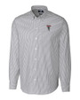 Atlanta Falcons Historic - Cutter & Buck Stretch Oxford Stripe Mens Big and Tall Long Sleeve Dress Shirt Charcoal Mannequin