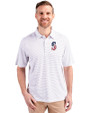Seattle Mariners Stars & Stripes Cutter & Buck Forge Pencil Stripe Stretch Mens Big and Tall Polo White Front