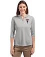 Atlanta Falcons Historic - Cutter & Buck Virtue Recycled Featherlight Pique Womens Half Zip Hooded Pullover Polished Medium Gray Front