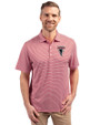 Atlanta Falcons Historic - Cutter & Buck Forge Eco Double Stripe Stretch Recycled Mens Polo Cardinal Red/White Front